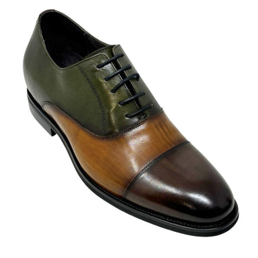Elevator shoes height increase FSE0231 - 2.6 Inches Taller (Brown/Green) - Size 9 Only