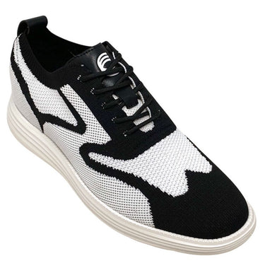 Elevator shoes height increase FSQ0086 - 3 Inches Taller (White/Black) - Size 9 Only