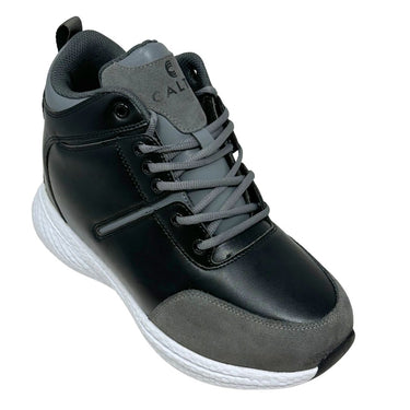 Elevator shoes height increase FSZ0195 - 3.6 Inches Taller (Black/Grey) - Size 8 Only