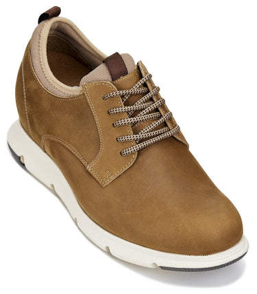 Elevator shoes height increase CALTO - J1200 - 3.3 Inches Taller (Tan Brown)