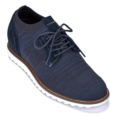 Elevator shoes height increase CALTO - J1507 - 3.2 Inches Taller (Navy)