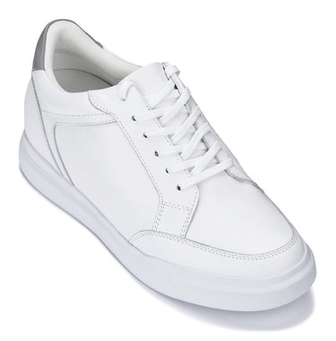 Elevator shoes height increase CALTO - J1561 - 2.6 Inches Taller (White/Grey)