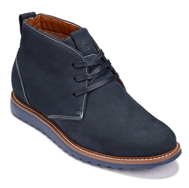 Elevator shoes height increase CALTO - J2191 - 2.6 Inches Taller (Ultramarine Blue/Blue Sole) - Nubuck Chukka Boots