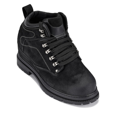 Elevator shoes height increase CALDEN 5.2" Taller Black Nubuck Height-Increasing Boots K881802