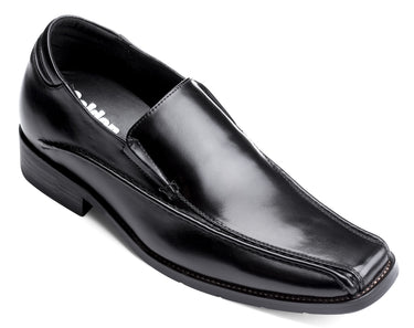 Elevator shoes height increase CALDEN 2.6" Taller Black Leather Dress Shoes MD370