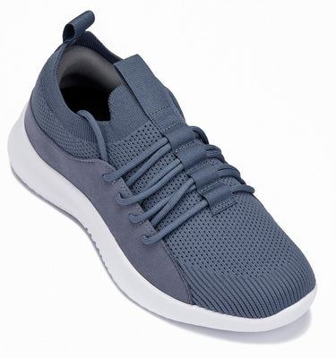 Elevator shoes height increase CALTO - Q133 - 2.4 Inches Taller (Light Slate Gray/White Sole) - Ultra Lightweight Sneakers