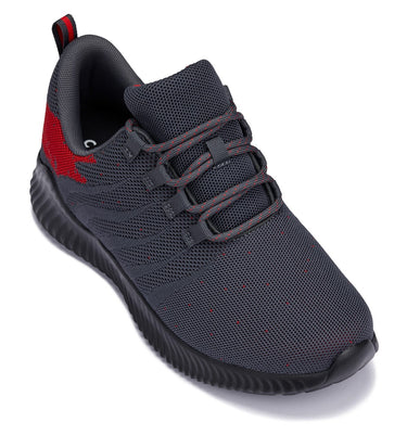 Elevator shoes height increase CALTO - Q218 - 2.4 Inches Taller (Grey/Red) - Ultra Lightweight