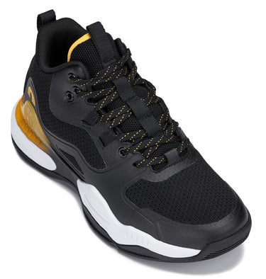 Elevator shoes height increase CALTO - Q391 - 3 Inches Taller (Black/Orange) - Basketball High-Top Sneakers