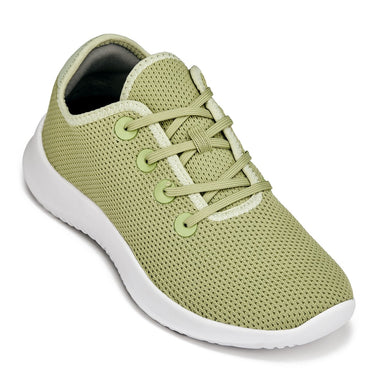Elevator shoes height increase CALTO - Q405 - 2.4 Inches Taller (Pale Lime) - Ultra Lightweight Knitted Sneakers
