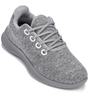Elevator shoes height increase CALTO - Q501 - 2.4 Inches Taller (Heather Grey Merino Wool) - Ultra Lightweight Sneakers