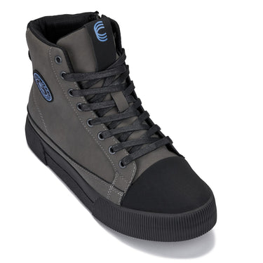 Elevator shoes height increase CALTO - S3423 - 2.4 Inches Taller (Grey) - Cap Toe High Top Zip-Up Sneaker Boots