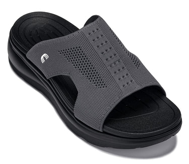 Elevator shoes height increase CALTO - X1658 - 2 Inches Taller (Black/Knitted Dark Gray)