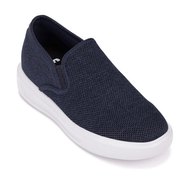 Elevator shoes height increase CALTO - X2781 - 2.8 Inches Taller (Navy/Grey Sole) - Lightweight Sneaker Loafers