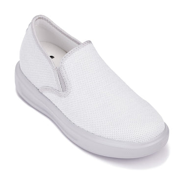 Elevator shoes height increase CALTO - X2782 - 2.8 Inches Taller (Super Light Grey/Grey Sole) - Lightweight Sneaker Loafers