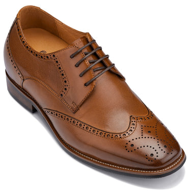 Elevator shoes height increase CALTO - Y10652 - 3 Inches Taller (Brown)