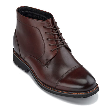 Elevator shoes height increase CALTO 3.2-Inch Taller Dark Brown Leather Boots Y41081