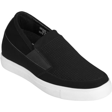 Elevator shoes height increase FS63890 - 3 Inches Taller (Black) - Slip-On Sneakers