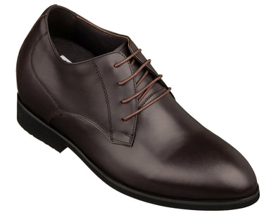 Elevator shoes height increase TOTO - K8009 - 3.6 Inches Taller (Coffee Brown) - Dress Oxford