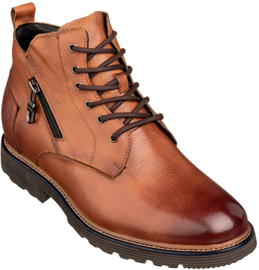 Elevator shoes height increase CALTO - Y42072 - 2.8 Inches Taller (Brown) - Dressy Casual Boots