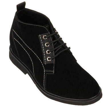 Elevator shoes height increase CALTO - K9913 - 3.2 Inches Taller (Black) - Ankle Boot