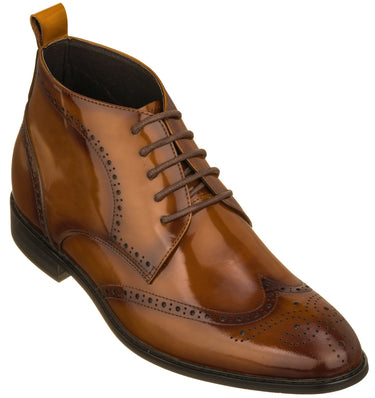 Elevator shoes height increase TOTO - K99601 - 2.8 Inches Taller (Coffee Brown)
