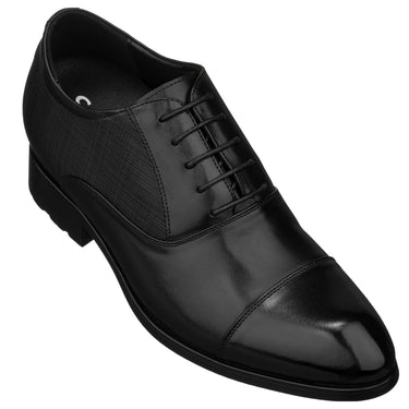 Elevator shoes height increase CALTO - Y6710 - 3 Inches Taller (Black) - Dress Shoes
