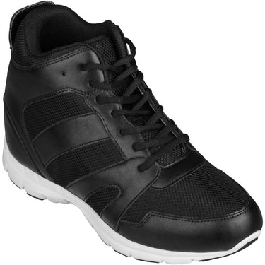 Elevator shoes height increase CALTO 4-Inch Taller Men's Black Elevator Sneakers - G3330