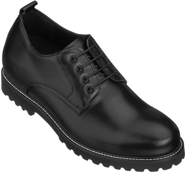 Elevator shoes height increase CALTO S9118 - 3" Taller Black Leather Elevator Work Shoes
