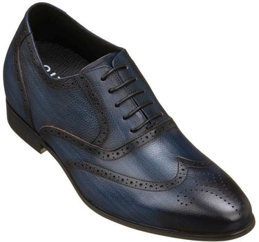 Elevator shoes height increase CALTO - K20812 - 2.8 Inches Taller (Dark Blue)