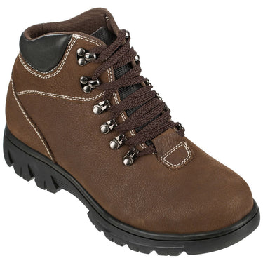 Elevator shoes height increase CALDEN Work-Style Elevator Boots (Nubuck Khaki Brown) - Three Inches - K228112
