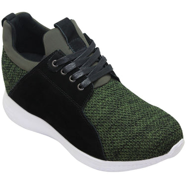 Elevator shoes height increase CALTO - H71921 - 3.2 Inches Taller (Army Green) - Super Lightweight