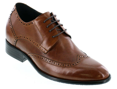 Elevator shoes height increase CALTO - Y1005 - 2.8 Inches Taller (Antique Brown)