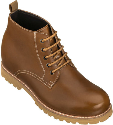 Elevator shoes height increase CALTO - S8751 - 3.4 Inches Taller (Brown)