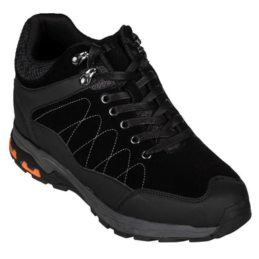 Elevator shoes height increase CALTO - H75470 - 3.2 Inches Taller (Black) - Hiking Style Boots