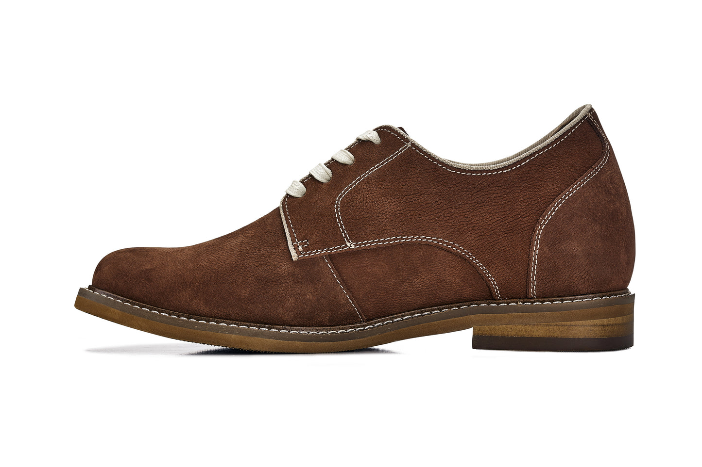 CALTO - J1313 - 3 Inches Taller (Terracotta Brown) - Business Casual Leather Derbies