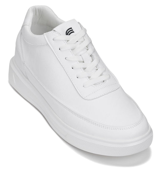 CALTO - X1647 - 2.8 Inches Taller (Pure White) - Lightweight Sneakers