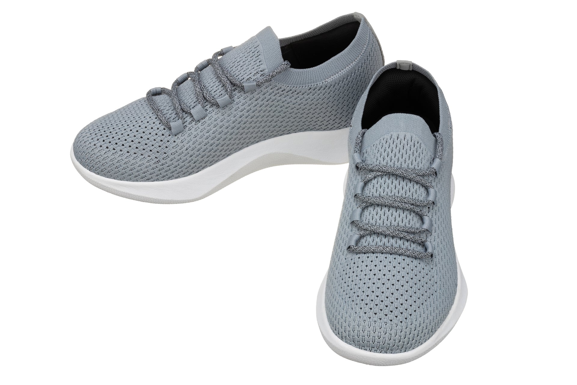 Elevator shoes height increase CALTO - Q086 - 2.4 Inches Taller (Grey/Black) - Ultra Lightweight Sneakers