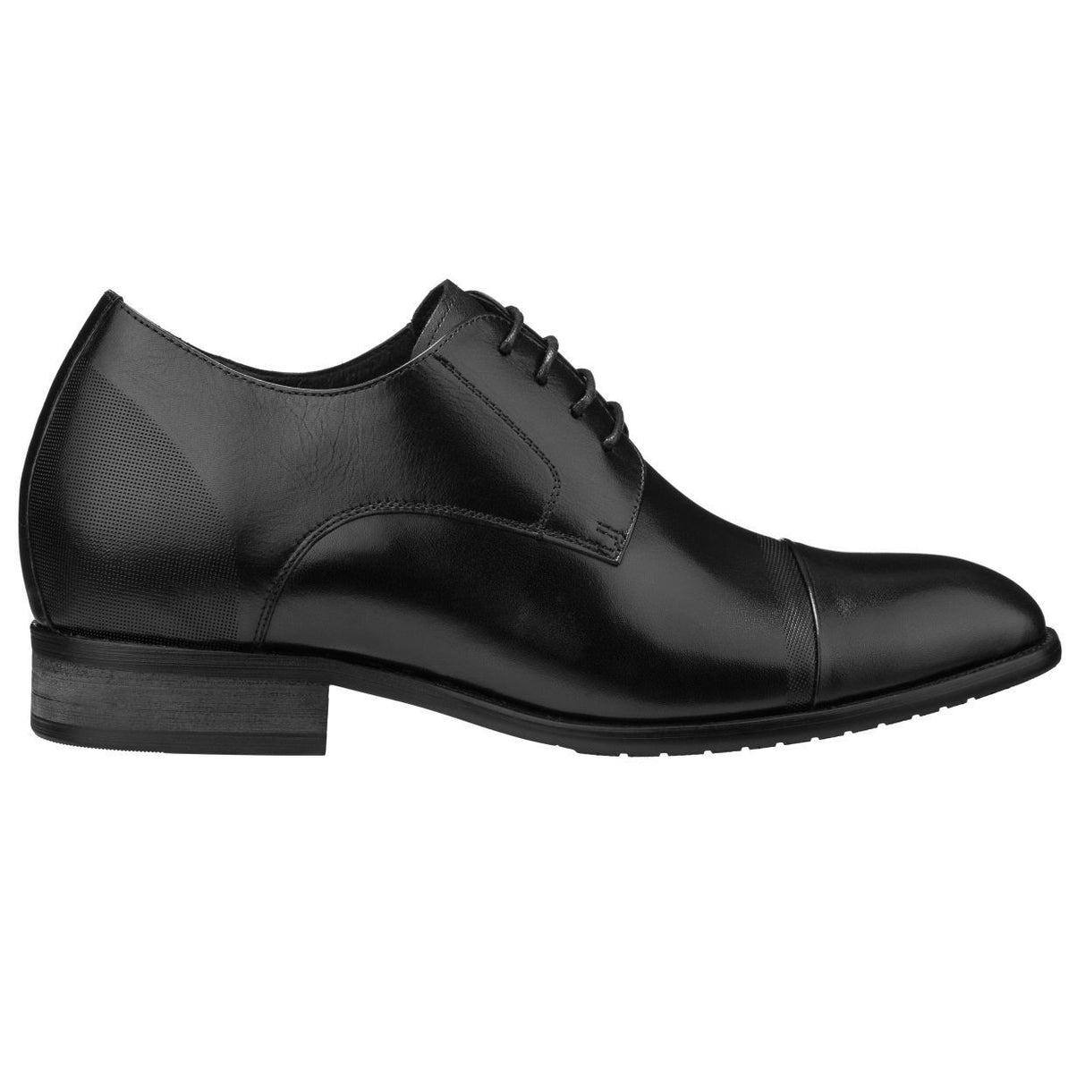 Elevator shoes height increase CALTO Black Formal Dress Shoes - Three Inches - Y1004